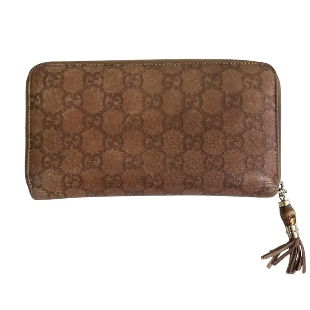 Gucci tassle brown OLD LIBECCIO GG leather organizer wallet - Picture 4 of 16